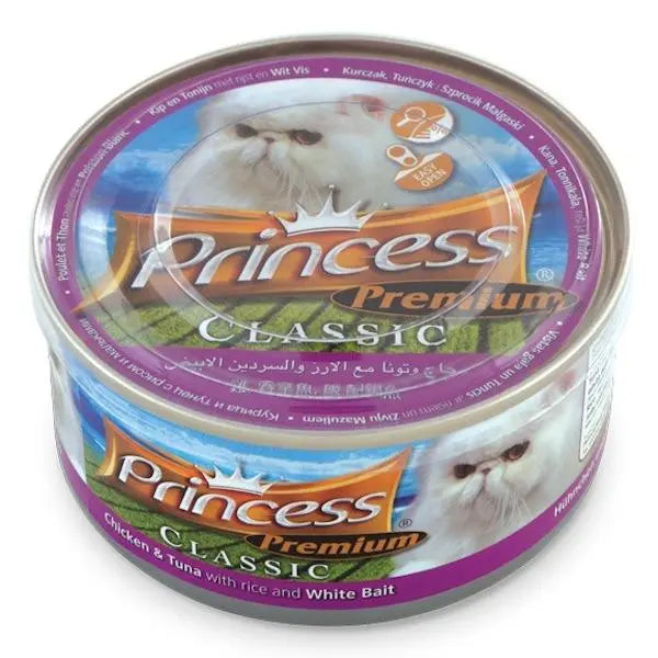 PRINCESS ΚΟΝΣΕΡΒΑ ΓΑΤΑΣ PREMIUM CLASSIC TUNA, CHICKEN, WHITE BAIT 170G