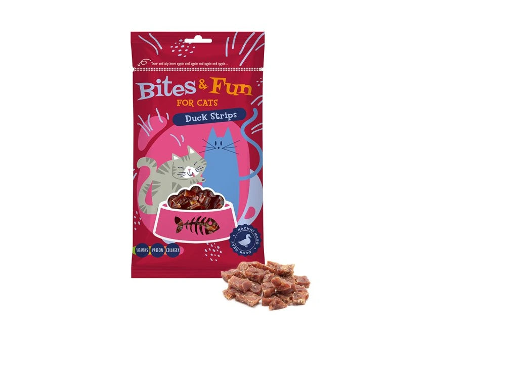 AKINU BITES & FUN DUCK STRIPS 60GR ΛΙΧΟΥΔΙΕΣ ΜΕ ΠΑΠΙΑ