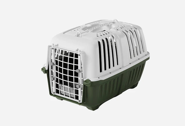 BUDDY PLASTIC DOG CARRIER WITH MAT GREEN  58X37X37,1CM