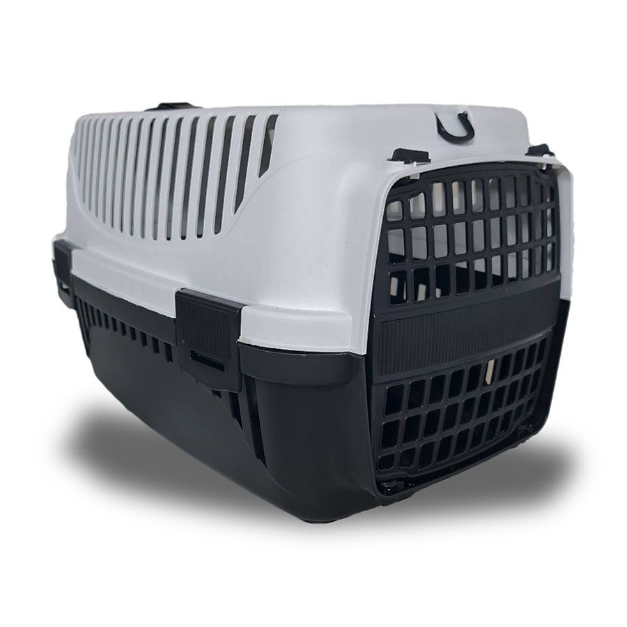 BOX ΜΕΤΑΦΟΡΑΣ ΚΑΤΟΙΚΙΔΙΩΝ ΜΕ ΠΛΑΣΤΙΚΗ ΠΟΡΤΑ & ΑΠΟΘΗΚΕΥΣΗ ΜΑΥΡΟ/ΓΚΡΙ MAX 8ΚG