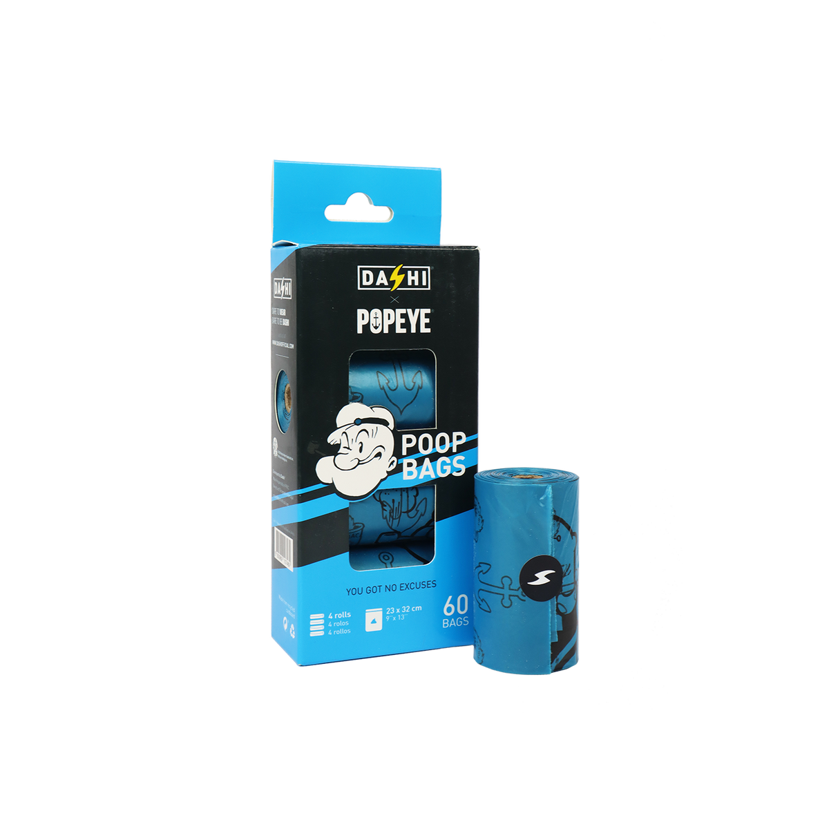 DASHI POPEYE REFILL POOP BAGS W/ 4 ROLLS