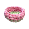 KNITTED PET NEST - PINK MINT 40CM