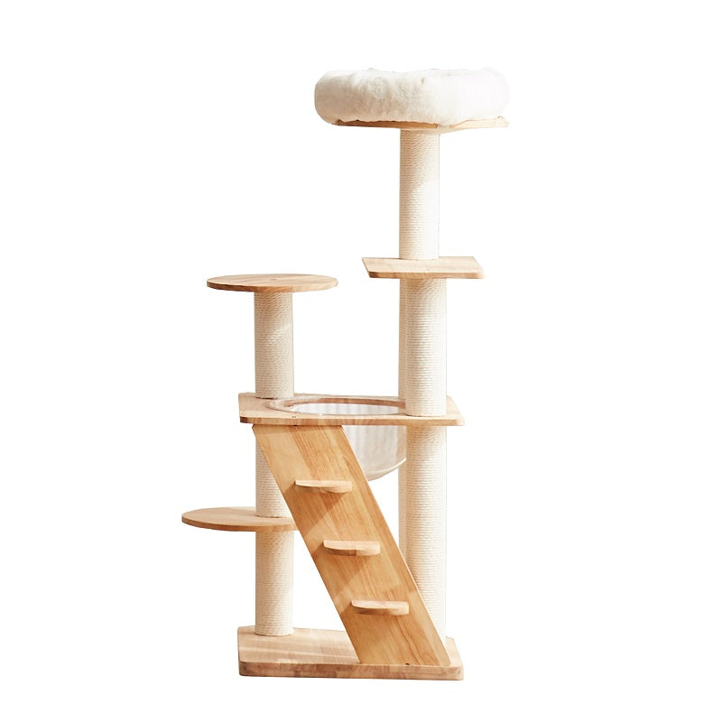 CAT PLAYGROUND WOODY "CLEAR" 48X48X130CM