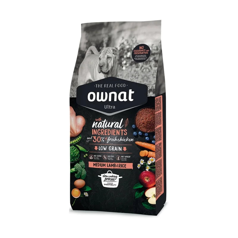OWNAT ULTRA DOG MEDIUM ADULT ΑΡΝΙ&ΡΥΖΙ 12KG