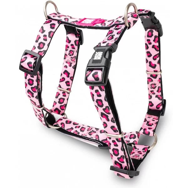MAX & MOLLY H-HARNESS - LEOPARD PINK/M 2X53-69CM