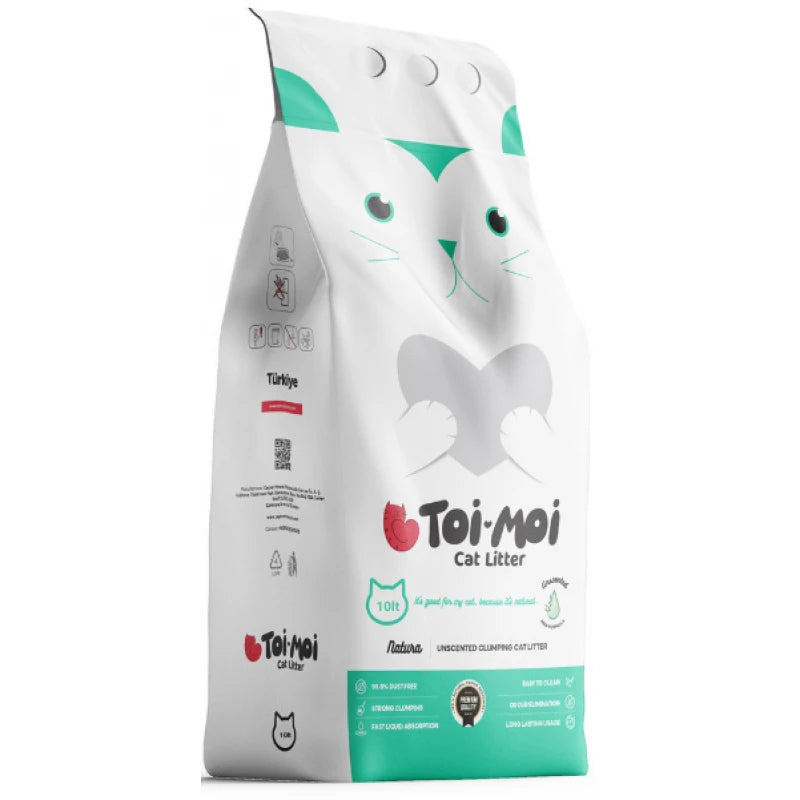 ΑΜΜΟΣ ΥΓΙΕΙΝΗΣ ΓΑΤΑΣ TOI MOI NATURA UNSCENTED  CLUMPING CAT LITTER 10KG