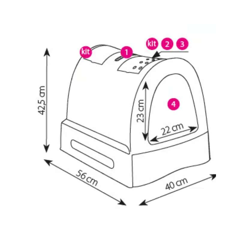 IMAC ZUMA ΤΟΥΑΛΕΤΑ ΓΑΤΑΣ ΜΕ ΣΥΡΤΑΡΙ DARK PINK 56X40X42,5CM