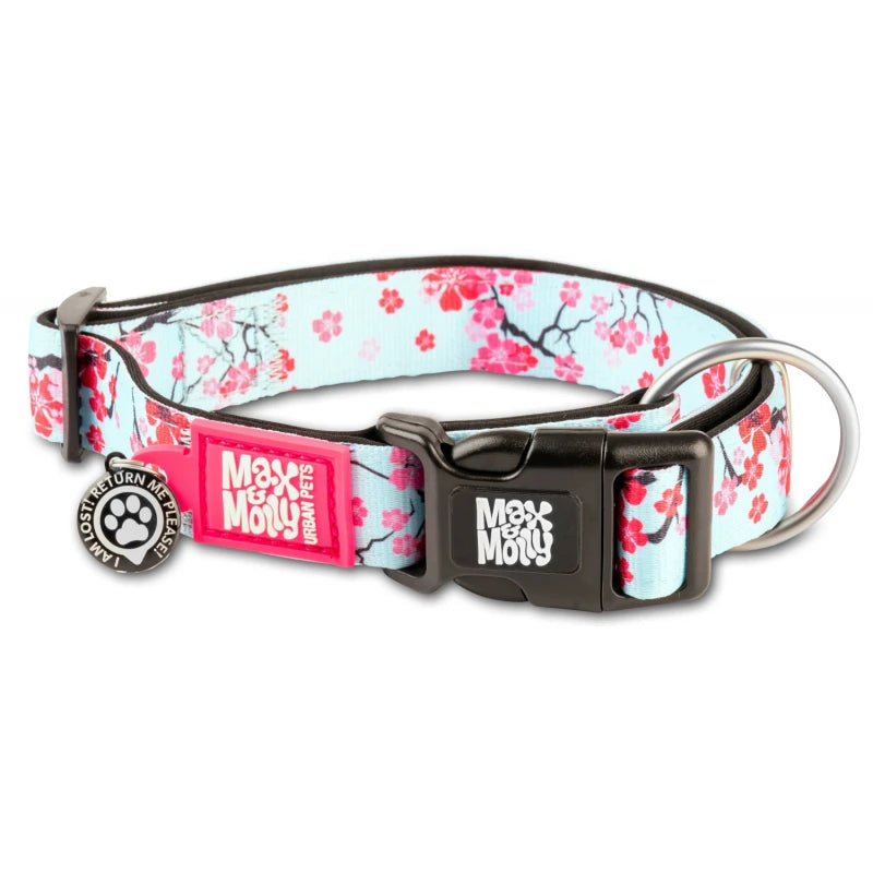 MAX & MOLLY SMART ID COLLAR - CHERRY BLOOM/L 2,5CMX39-62CM