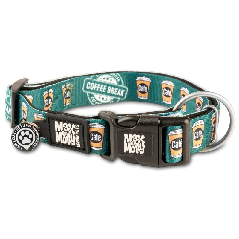 MAX & MOLLY SMART ID COLLAR - COFFEE BREAK/M 2,0CMX34-55CM