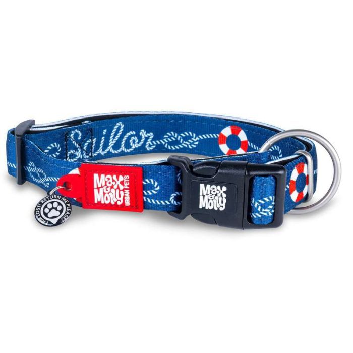 MAX & MOLLY SMART ID COLLAR - SAILOR/M 2,0CMX34-55CM
