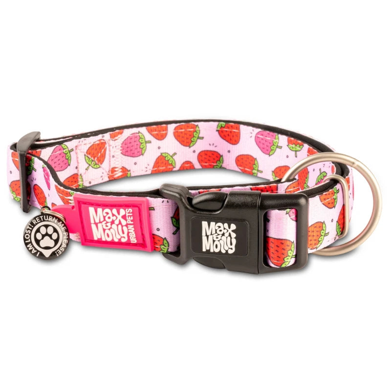 MAX & MOLLY SMART ID COLLAR - STRAWBERRY DREAM/XS 1,0CMX22-35CM