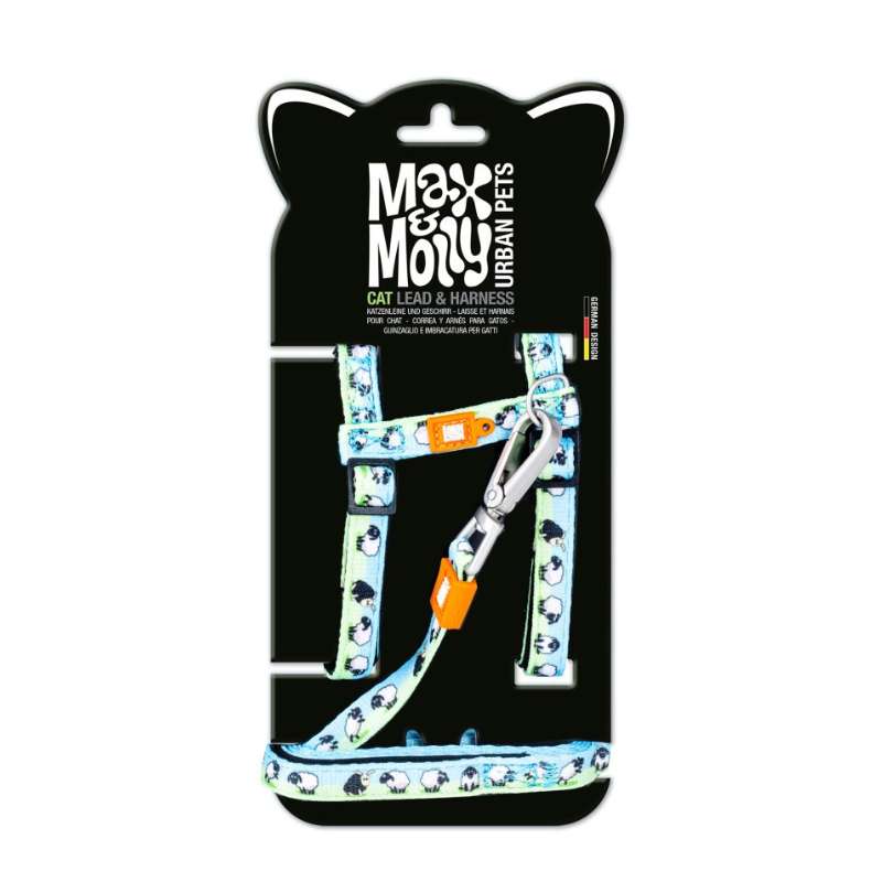 MAX & MOLLY CAT HARNESS/LEASH SET - BLACK SHEEP/1 SIZE