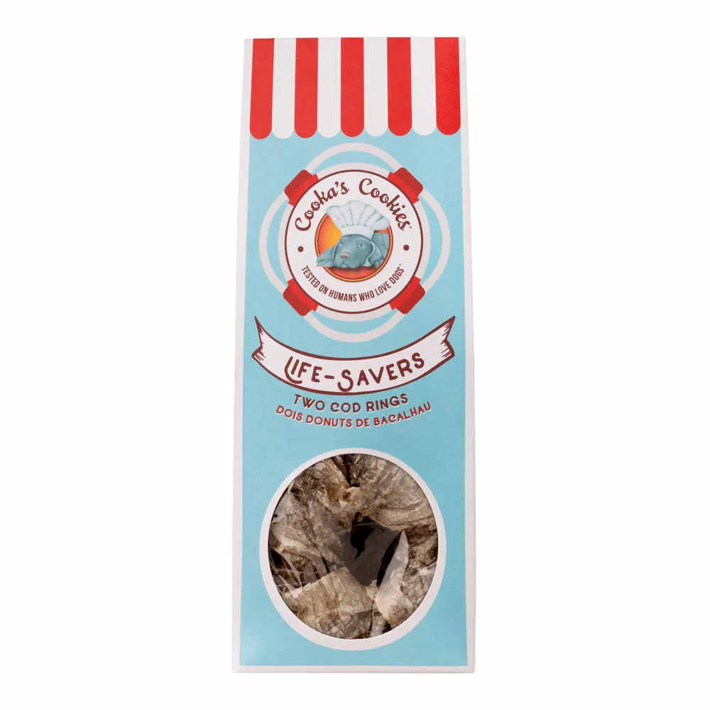 COOKA'S COOKIES LIFESAVERS DONUTS RINGS ΑΠΟ ΔΕΡΜΑ ΜΠΑΚΑΛΙΑΡΟΥ 70GR