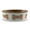 BONE EMBOSS PET BOWL NATURAL/L