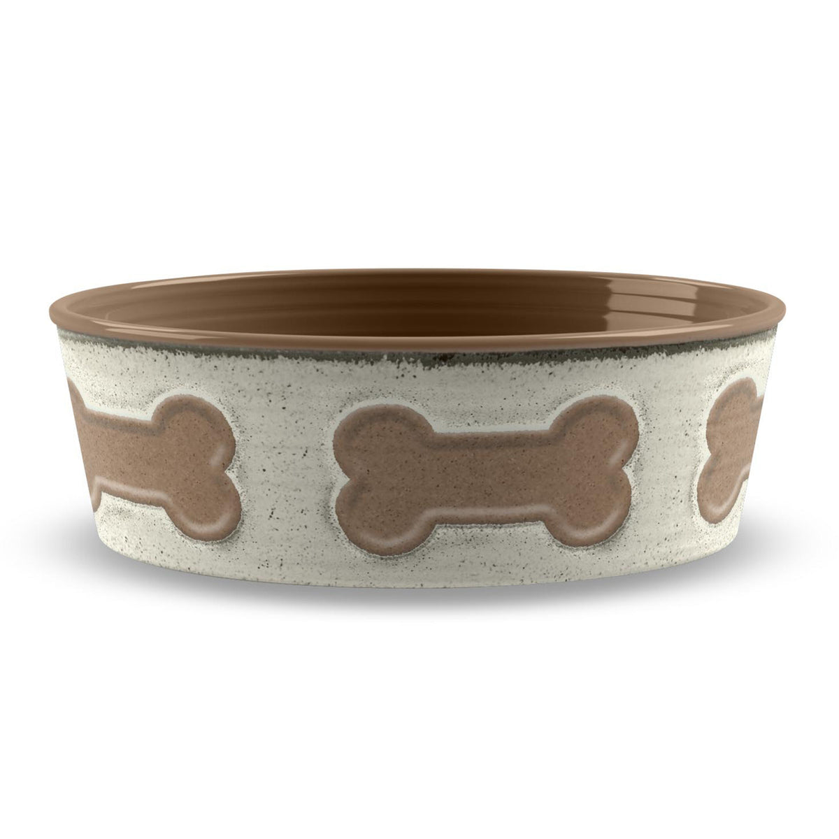 BONE EMBOSS PET BOWL NATURAL/L