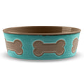 BONE EMBOSS PET BOWL TEAL/L 1893ML