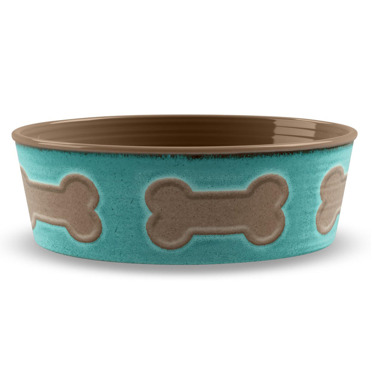 BONE EMBOSS PET BOWL TEAL/L 1893ML