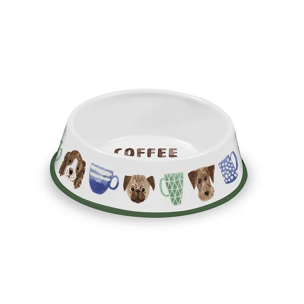 COFFEE AND DOGS PET BOWL/M 946ML