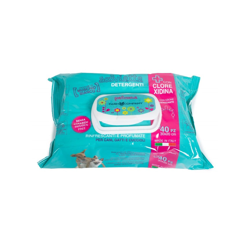 FARMCOMPANY PET CLEANSING WIPES WITH WHITE MUSK&CHLORHEXIDINE 40TMX