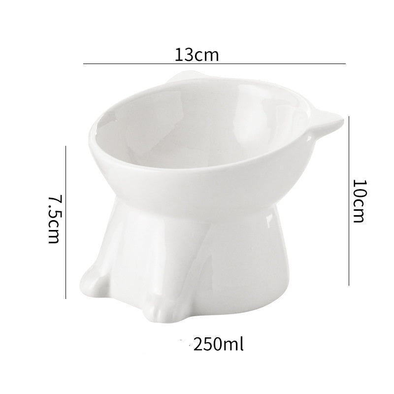 ΚΕΡΑΜΙΚΟ ΜΠΟΛ ΚΑΘΙΣΤΗ ΓΑΤΑ ΑΣΠΡΟ 13CM 250ML