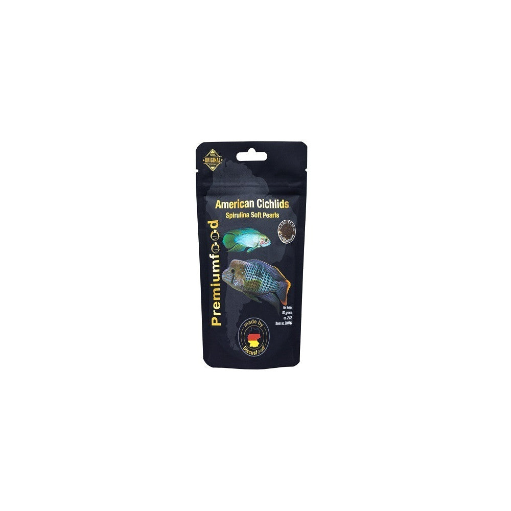 DISCUSFOOD AMERICAN CICHLID SPIRULINA SOFT PEARLS 80G