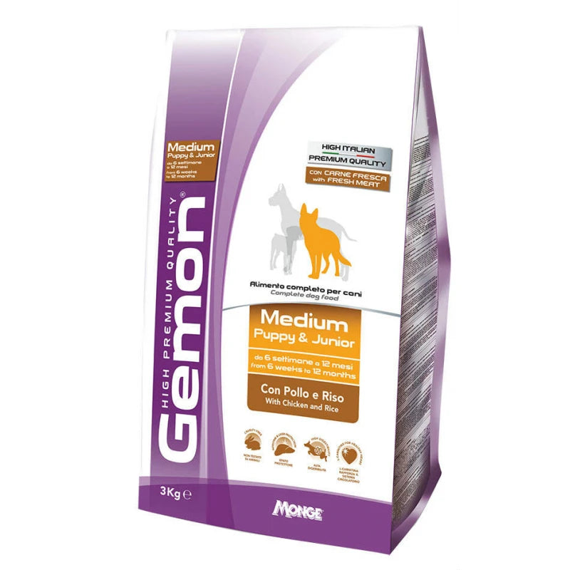 GEMON PUPPY & JUNIOR ALL BREEDS CHICKEN & RICE 3KG