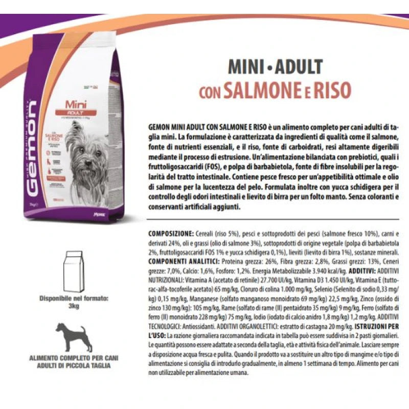 GEMON DOG ADULT MINI SALMON & RICE 3KG