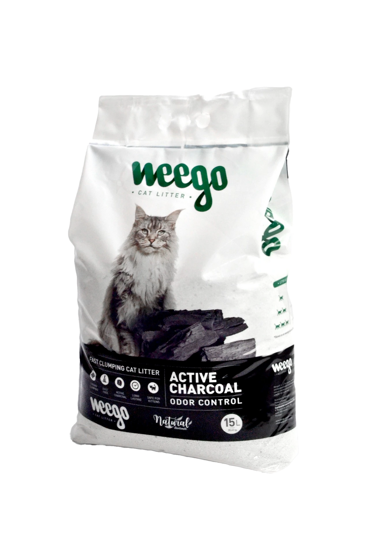 WEEGO CAT LITTER ACTIVE CHARCOAL 15L