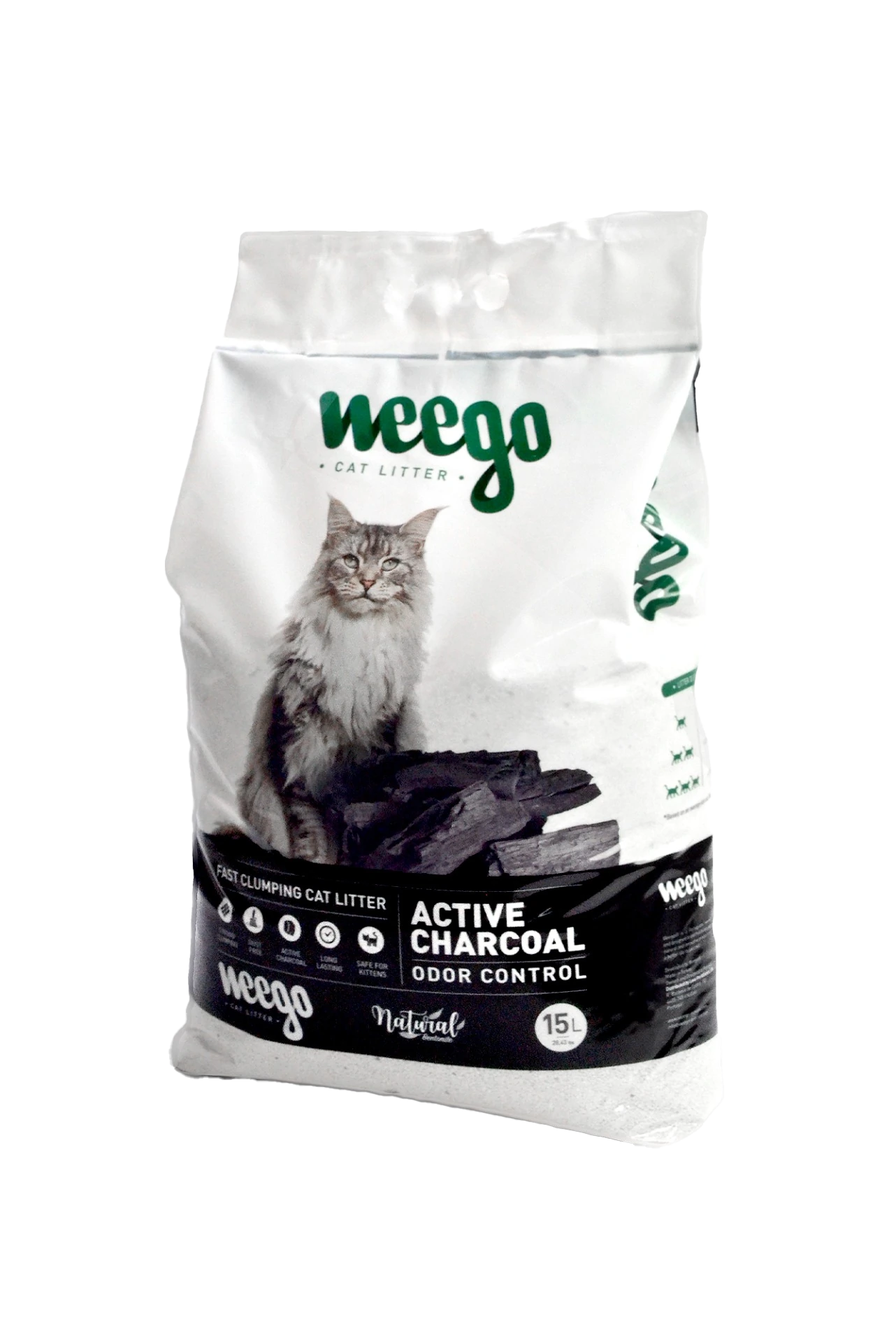 WEEGO CAT LITTER ACTIVE CHARCOAL 15L