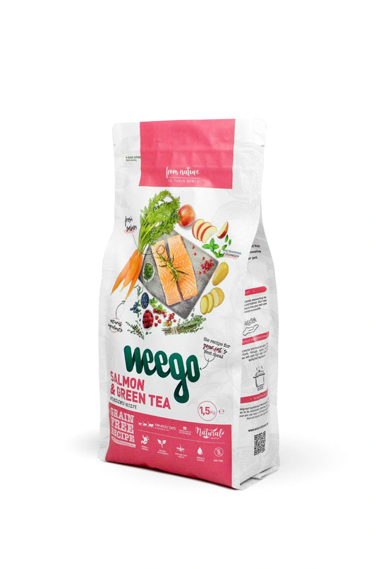 WEEGO CAT SALMON & GREEN TEA STERILIZED 1,5KG