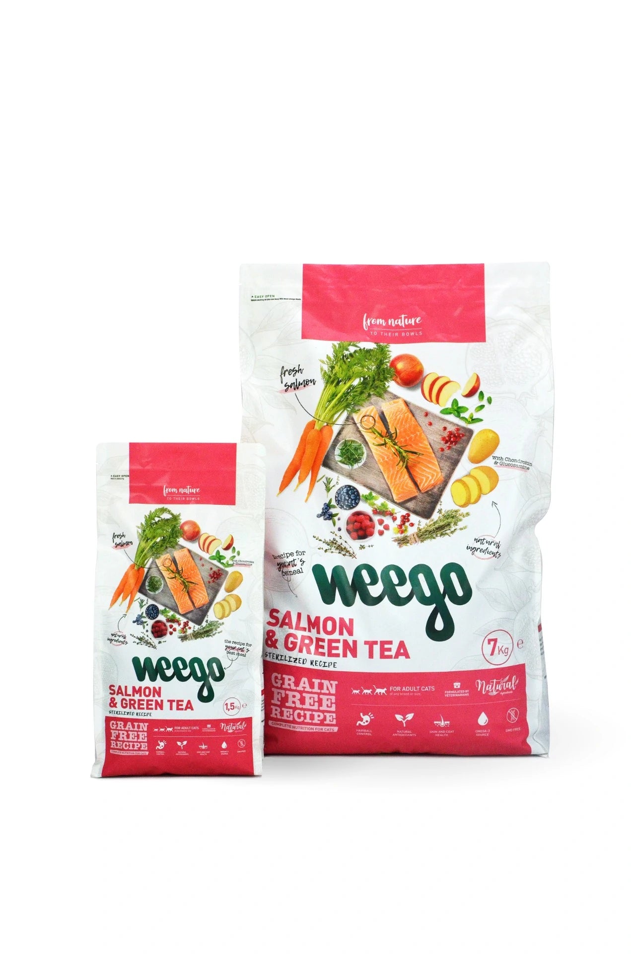 WEEGO CAT SALMON & GREEN TEA STERILIZED 1,5KG