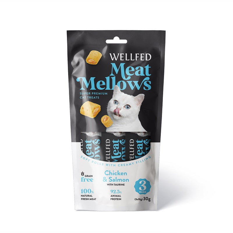 WELLFED MEAT MELLOWS CHICKEN & SALMON (3*10G) 30G