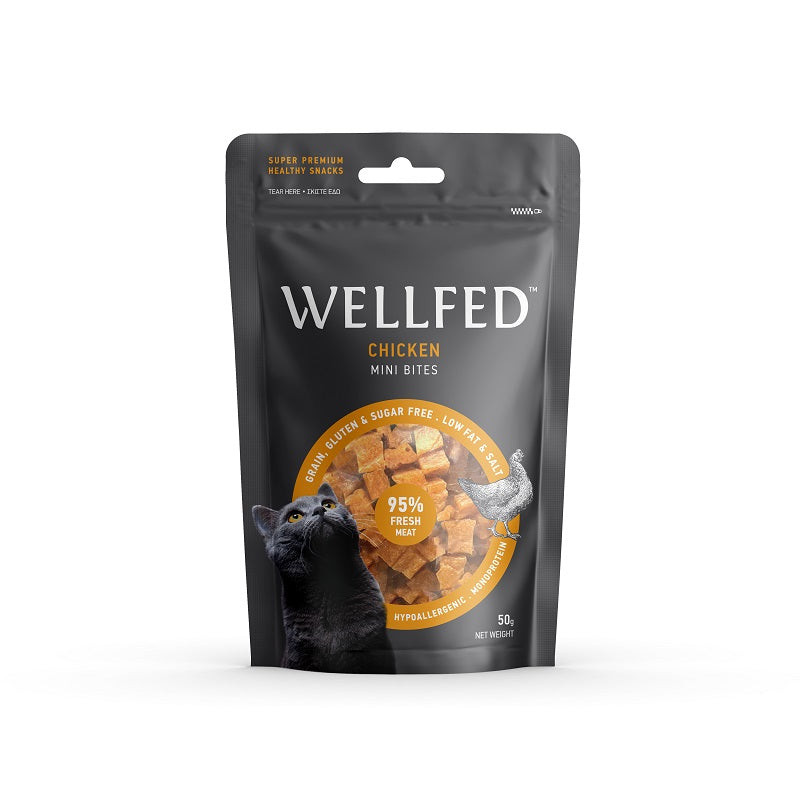 WELLFED MINI CHICKEN BITES 50G