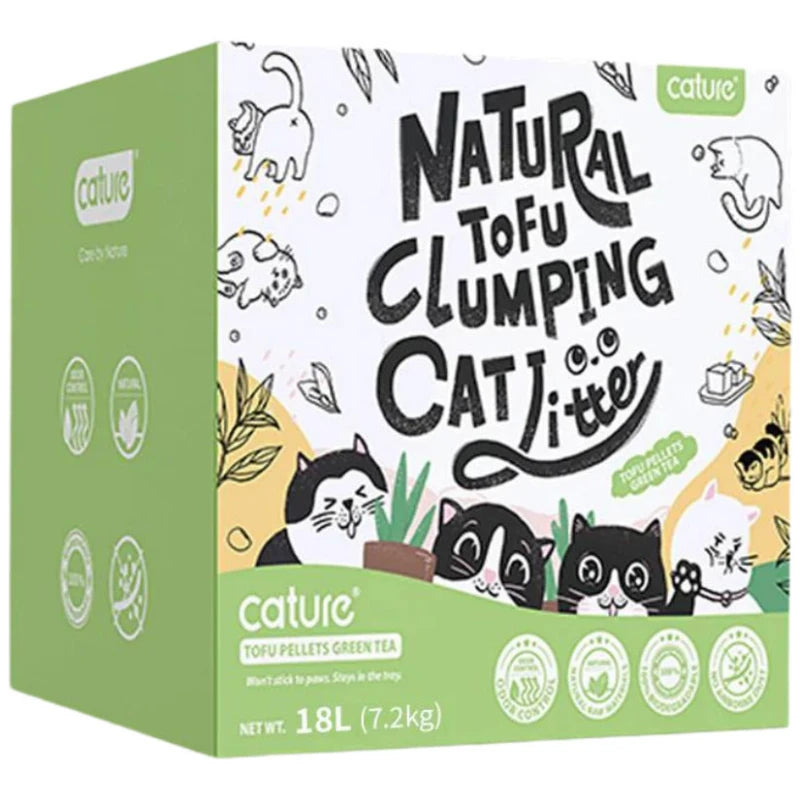 CATURE PURE TOFU CLUMPING CAT LITTER GREEN TEA SCENT 18L