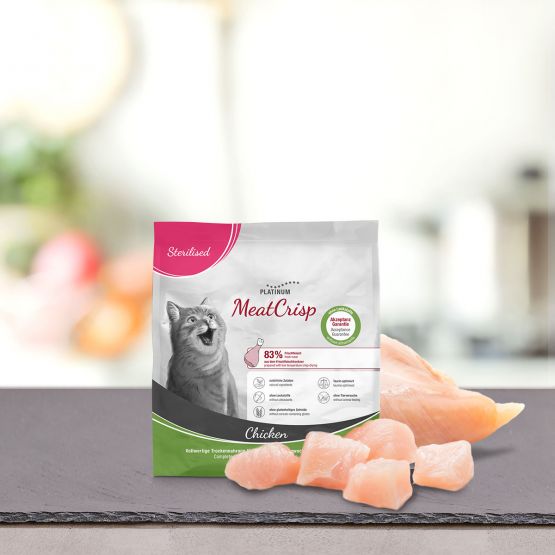 PLATINUM MEATCRISP STERILISED CHICKEN ΑΠΟΞΗΡΑΜΕΝΗ ΞΗΡΑ ΤΡΟΦΗ ΜΕ 83% ΦΡΕΣΚΟ ΚΟΤΟΠΟΥΛΟ 400GR
