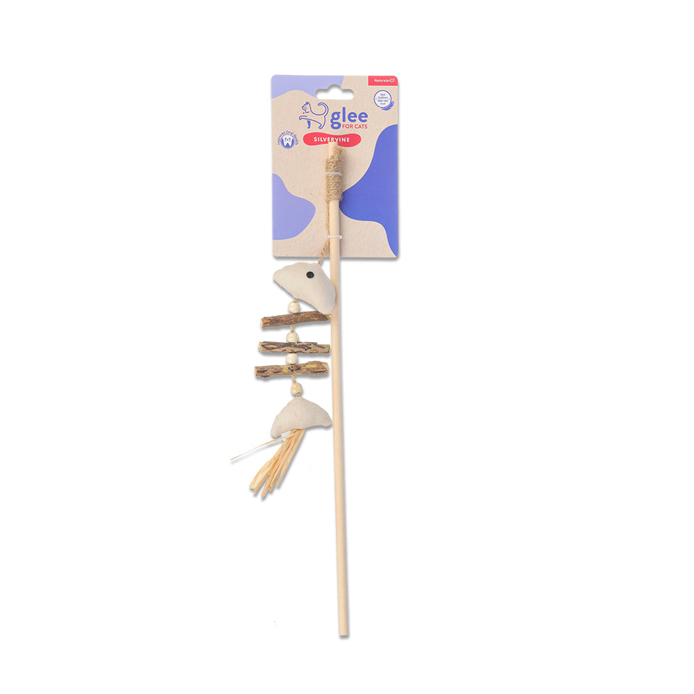 91157 GLEE ΠΑΙΧΝΙΔΙ ΓΑΤΑΣ FISH BONE WAND PINE WOOD 21CM