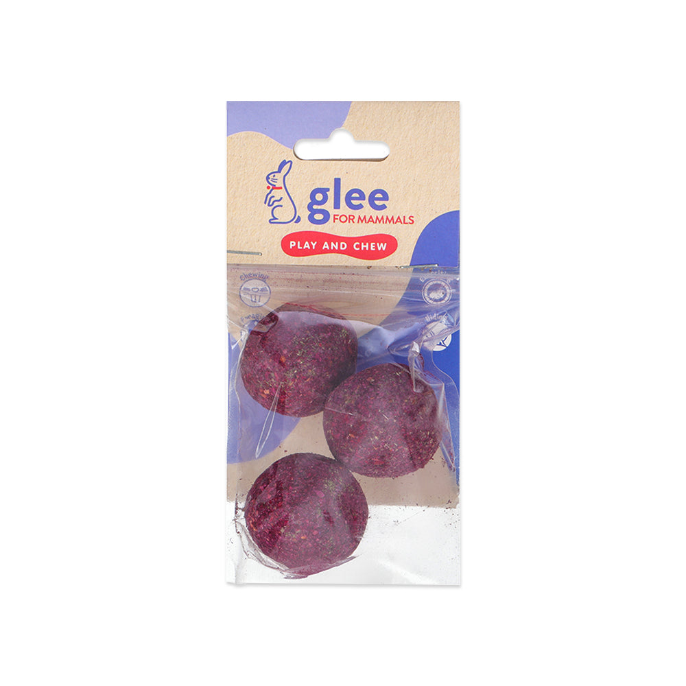 91326 GLEE ΛΙΧΟΥΔΙΑ ΤΡΩΚΤΙΚΩΝ BBAKED TIMOTHY HAY BALL WITH ROSE 3PCS 4CM
