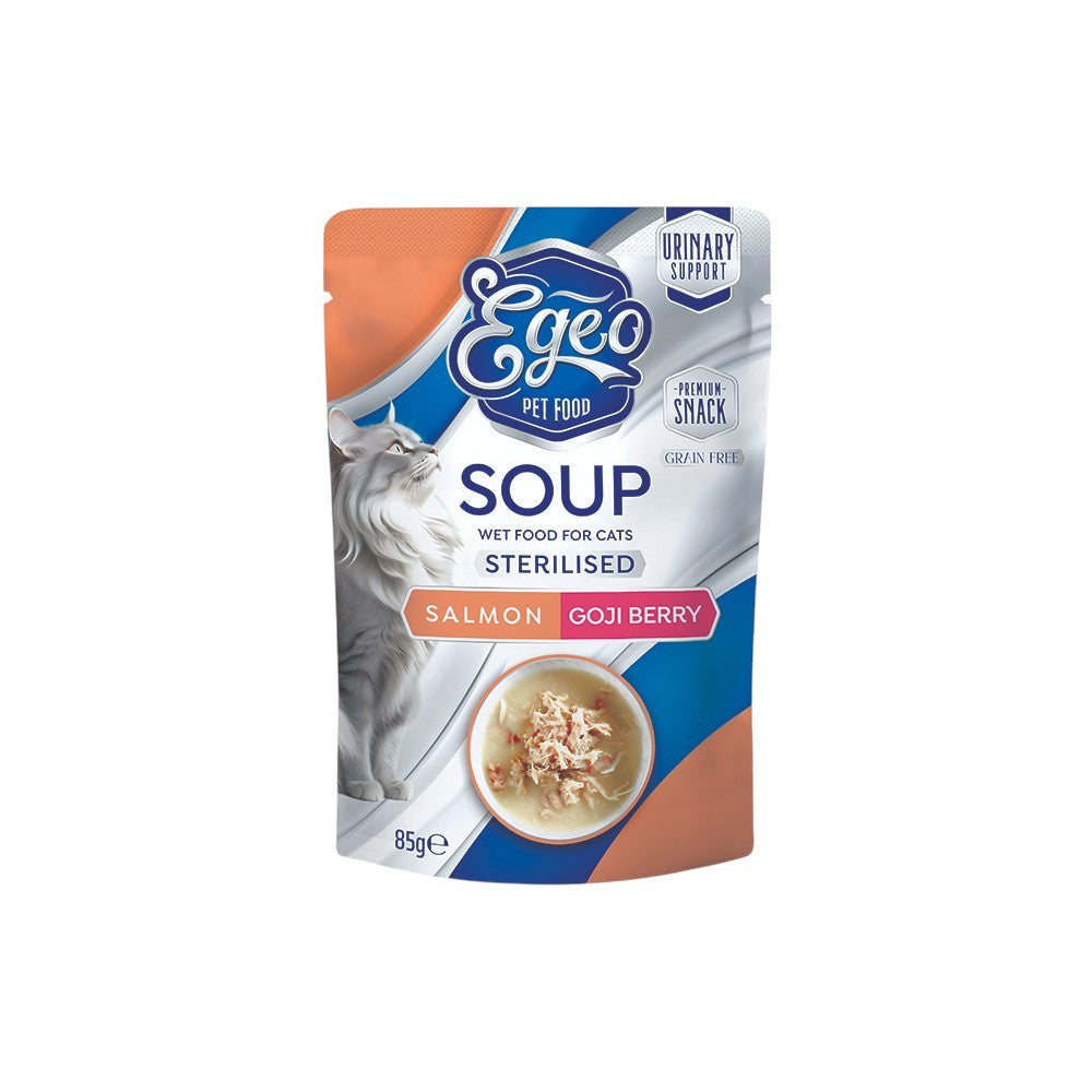 EGEO CAT SOUP STERILIZED SALMON & GOJI BERRY 85G