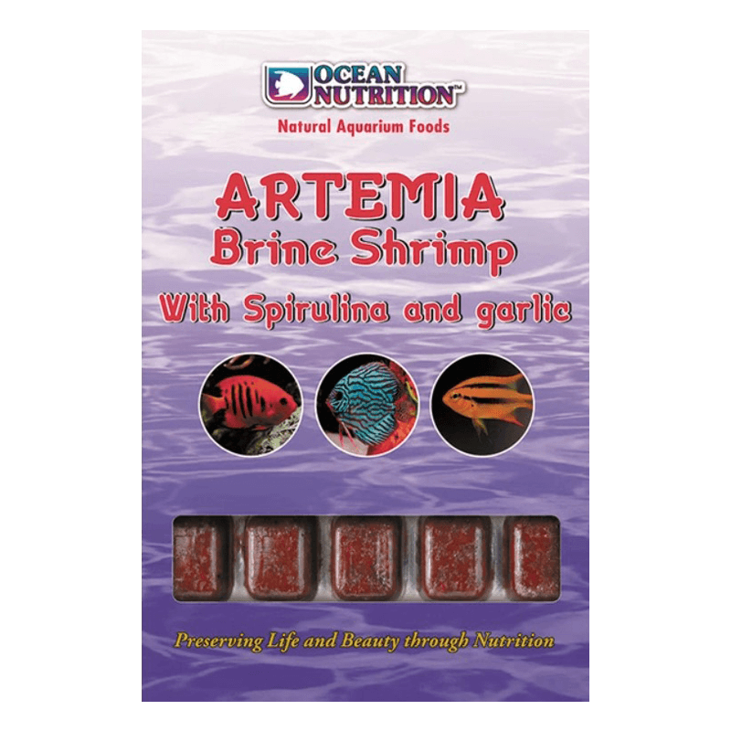 OCEAN NUTRITION ARTEMIA WITH SPIRULINA & GARLIC CUBE TRAY 100G FROZEN