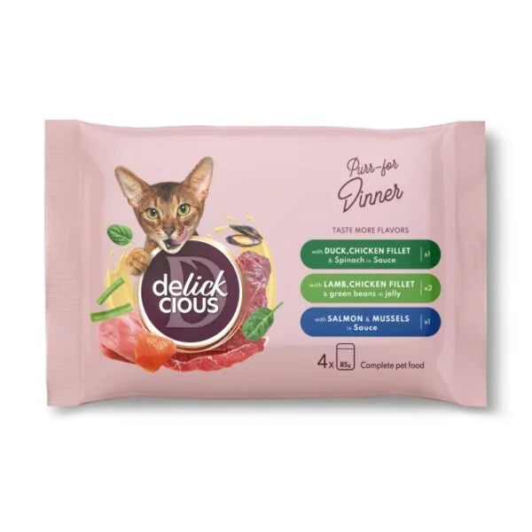 DELICKCIOUS MULTIPACK ΛΩΡΙΔΕΣ ΜΕ ΠΑΠΙΑ & ΚΟΛΟΚΥΘΑ ΣΕ ΚΡΕΜΩΔΗ ΣΟΥΠΑ 4Χ85GR