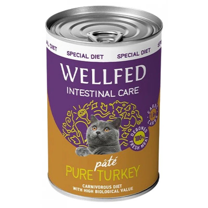 WELLFED ΚΟΝΣΕΡΒΑ ΓΑΤΑΣ ADULT INTESTINAL CARE ΜΕ ΓΑΛΟΠΟΥΛΑ 400G