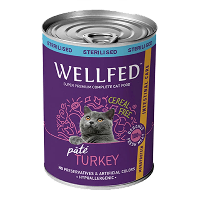WELLFED ΚΟΝΣΕΡΒΑ ΓΑΤΑΣ ADULT INTESTINAL CARE ΜΕ ΓΑΛΟΠΟΥΛΑ 400G