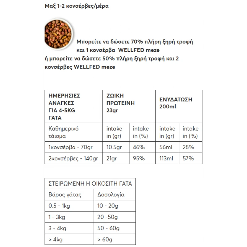 WELLFED ΚΟΝΣΕΡΒΑ ΓΑΤΑΣ FILLETO MEZE MOBILITY 70G