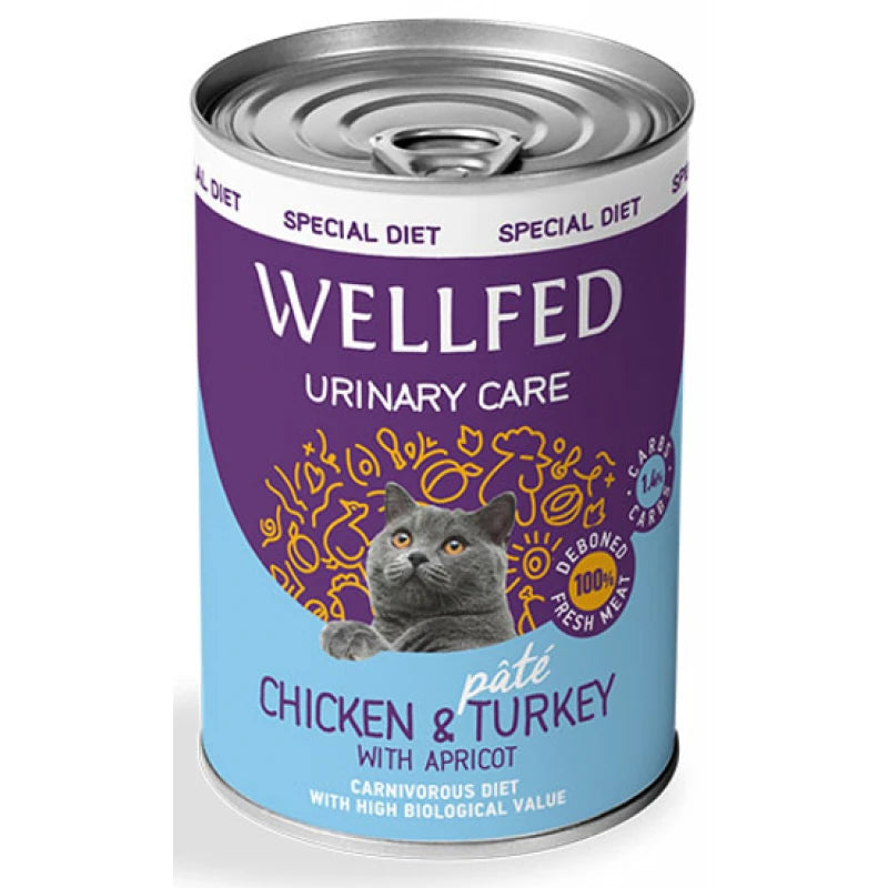 WELLFED ΚΟΝΣΕΡΒΑ ΓΑΤΑΣ URINARY ΜΕ ΓΑΛΟΠΟΥΛΑ & ΒΕΡΙΚΟΚΟ 400GR