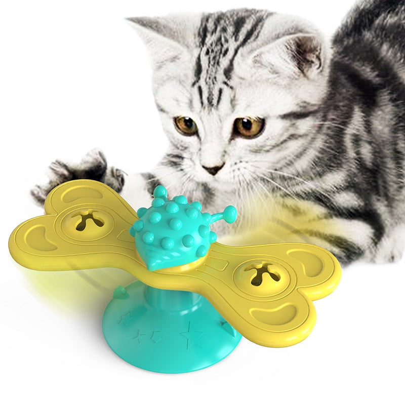 BUTTERFLY SPINNING CAT TOY YELLOW WING 638X295X303MM