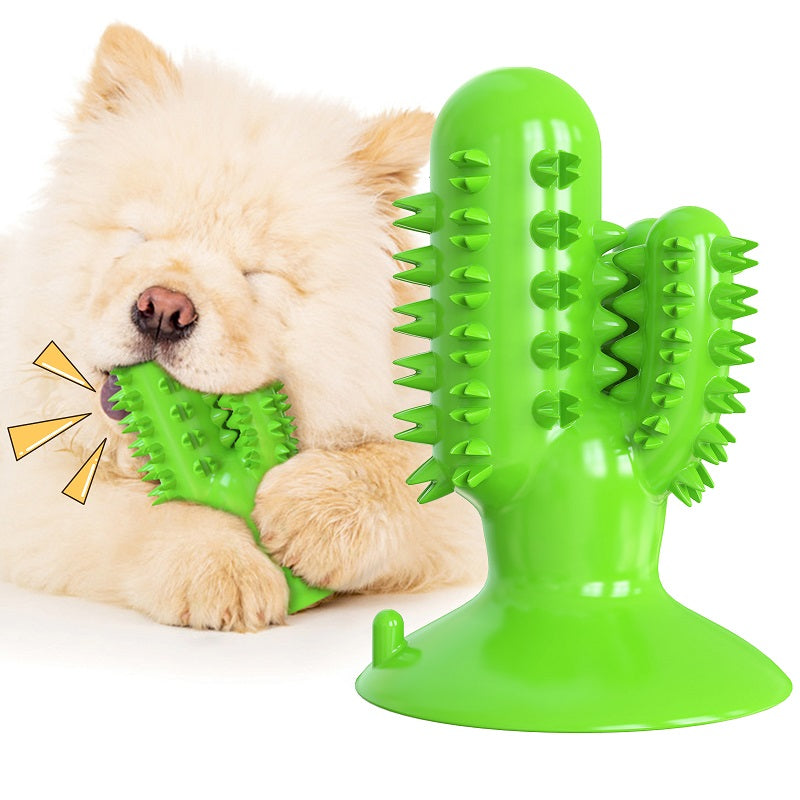 SQUEAKER CACTUS DOG TOOTHBRUSH GREEN 92X92X128MM
