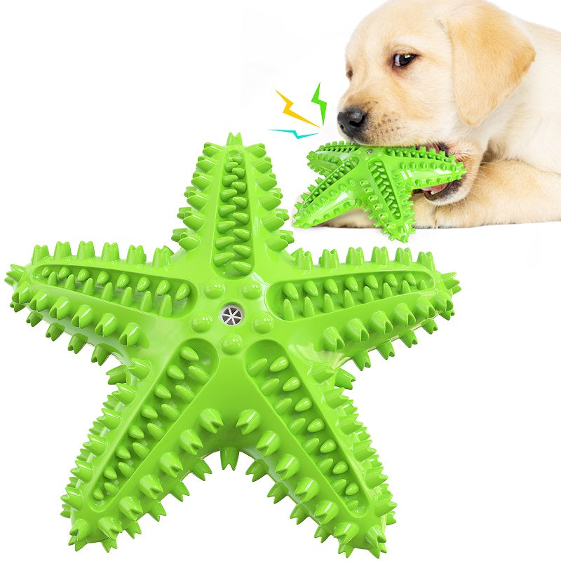 SQUEAKER STARFISH DOG TOOTHBRUSH GREEN 165Χ160Χ41ΜΜ