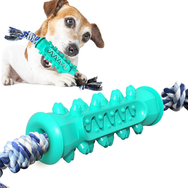 SOFT JAGGED PET TOOTH TOY W ROPE LAKE BLUE 420X50ΜΜ