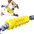 SOFT JAGGED PET TOOTH TOY W ROPE YELLOW 420X50ΜΜ