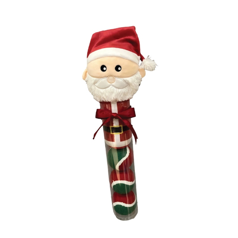 DOG XMAS TOY CUDDLE&3 TENNIS BALLS-SANTA 40CM